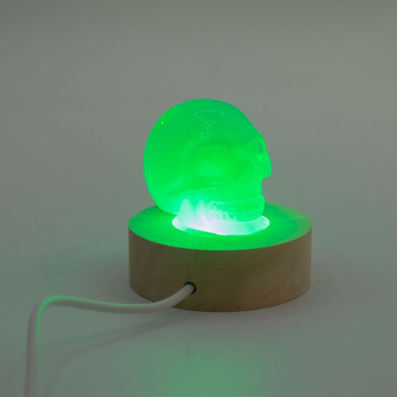 6cm Okrúhly Drevený USB LED Stojan - Viacfarebný