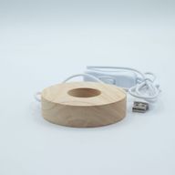8cm Okrúhly Drevený USB LED Stojan - Studené/Teplé/Denné Svetlo