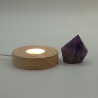 8cm Okrúhly Drevený USB LED Stojan - Studené/Teplé/Denné Svetlo