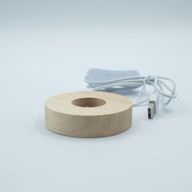 8cm Okrúhly Drevený USB LED Stojan - Viacfarebný