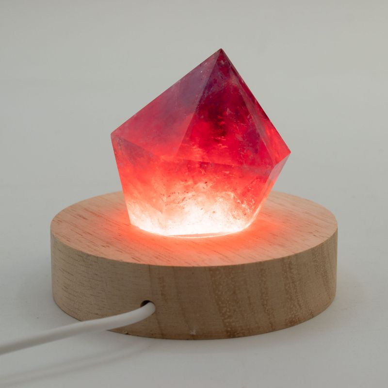 8cm Okrúhly Drevený USB LED Stojan - Viacfarebný