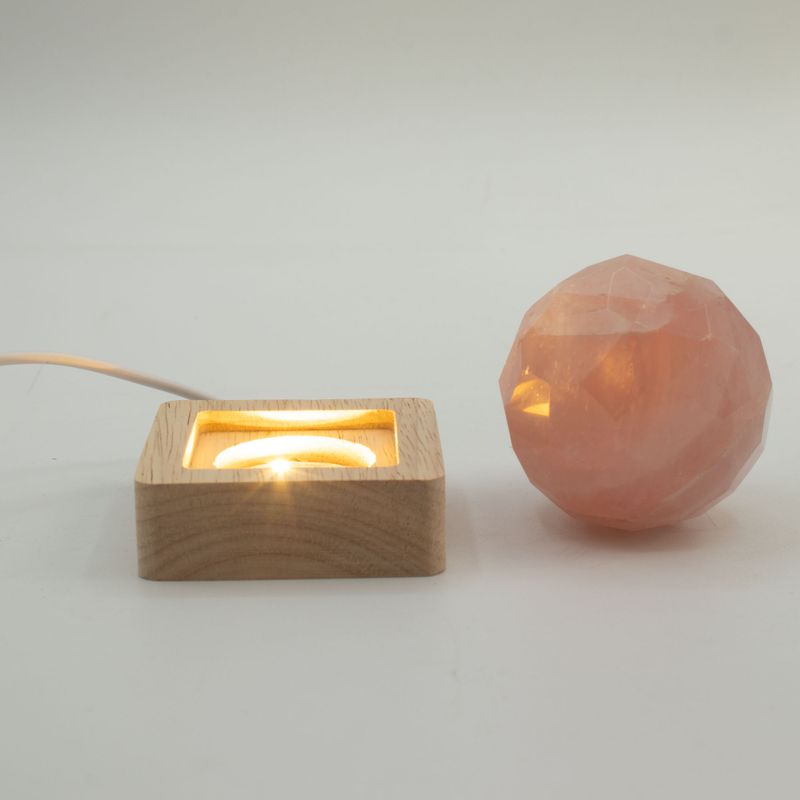 6cm Štvorcový Drevený USB LED Stojan - Studené/Teplé/Denné Svetlo
