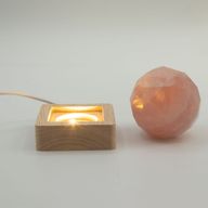 6cm Štvorcový Drevený USB LED Stojan - Studené/Teplé/Denné Svetlo