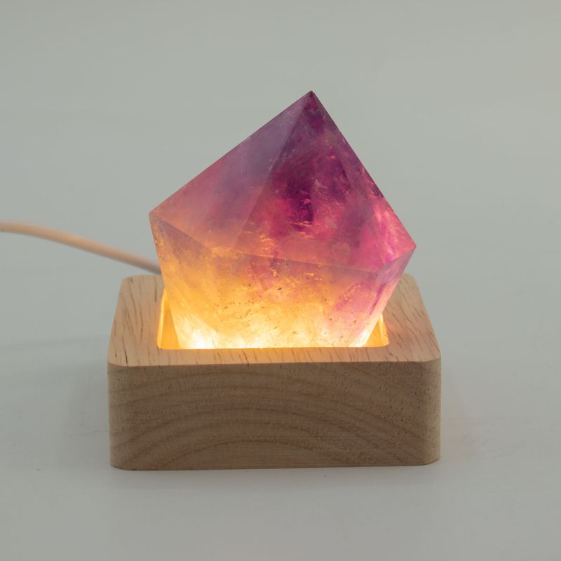 6cm Štvorcový Drevený USB LED Stojan - Studené/Teplé/Denné Svetlo