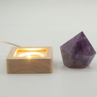 6cm Štvorcový Drevený USB LED Stojan - Studené/Teplé/Denné Svetlo
