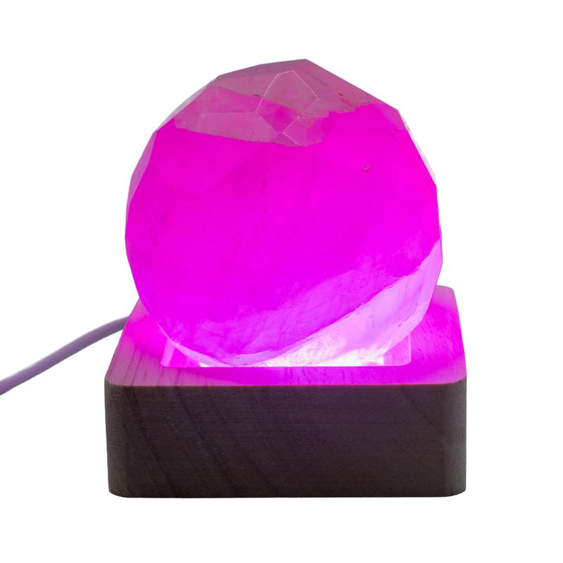 6 cm Štvorcový Drevený USB LED Stojan - Viacfarebný
