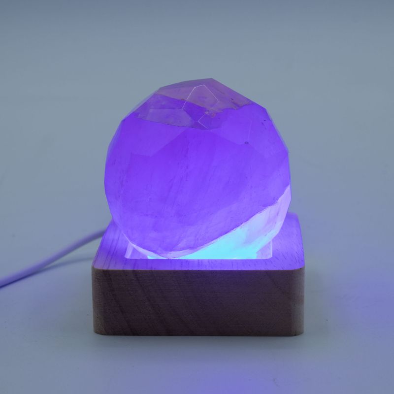 6 cm Štvorcový Drevený USB LED Stojan - Viacfarebný