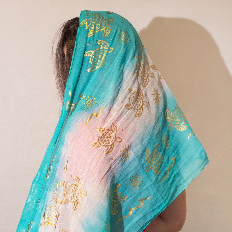 Nomad Sari - Letná Šatka -  180x50cm - Korytnačka - Tyrkysová