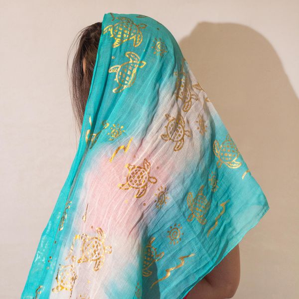 Nomad Sari - Letná Šatka - 180x50cm - Korytnačka - Tyrkysová