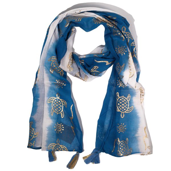Nomad Sari - letná šatka - 180x50cm - želva - morská modrá