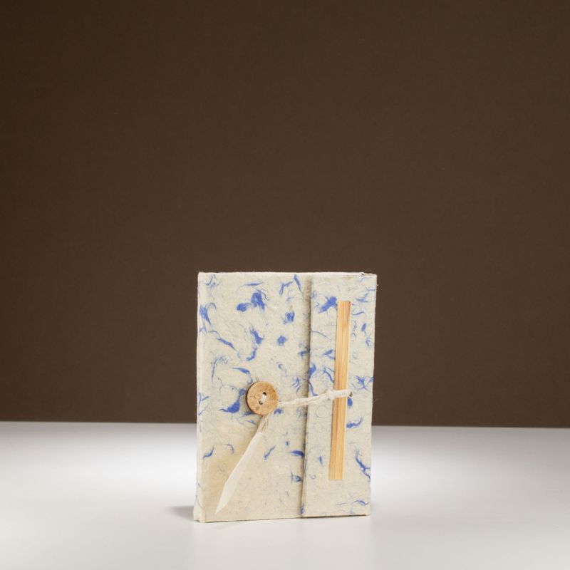 Malý Bavlnený Zápisník Lokta Mix Modrej  (12x8cm) 40 listov