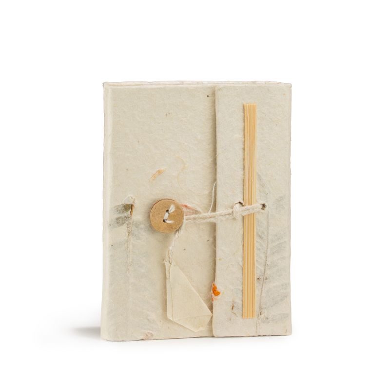 Malý Zápisník z Lokta Papiera so Zmiešaným Kvetinovým Motívom  (12x8cm) 40 Listov