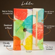 Veľký Zápisník z Lokta Papiera s Farebnými Listami (21 × 15 cm) – 45 Listov