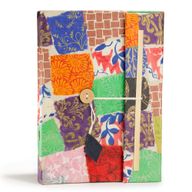 Veľký Loktový Patchworkový Zápisník (21 × 15 cm), 45 Listov, so Záložkou – Viacfarebný