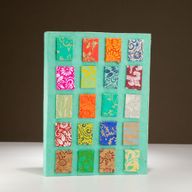 Veľký Loktový Zápisník s Motívom Mini Dlaždíc (21 × 15 cm), 45 Listov, so Záložkou – Tyrkysový