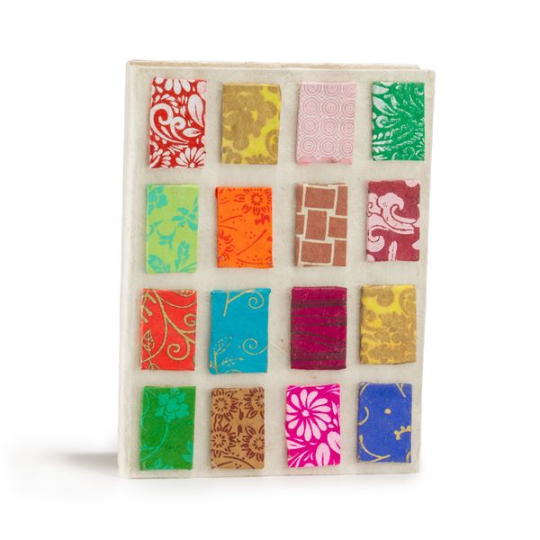 Stredný Loktový Zápisník s Motívom Mini Dlaždíc (15 × 12 cm), 45 Listov – Prírodný