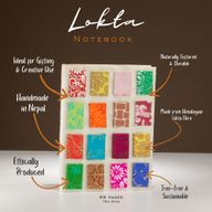 Stredný Loktový Zápisník s Motívom Mini Dlaždíc (15 × 12 cm), 45 Listov – Prírodný