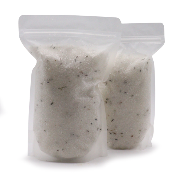Vrecká Levanduľových Aromaterapeutických Solí do Kúpeľa (800 g) – Pre Pokojný Spánok – Bez Etikety