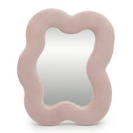 Mäkké Vlnité Zrkadlá – Štvorcový Kamienok – Jemná Rružová – 22,5 × 27 × 2,3 cm