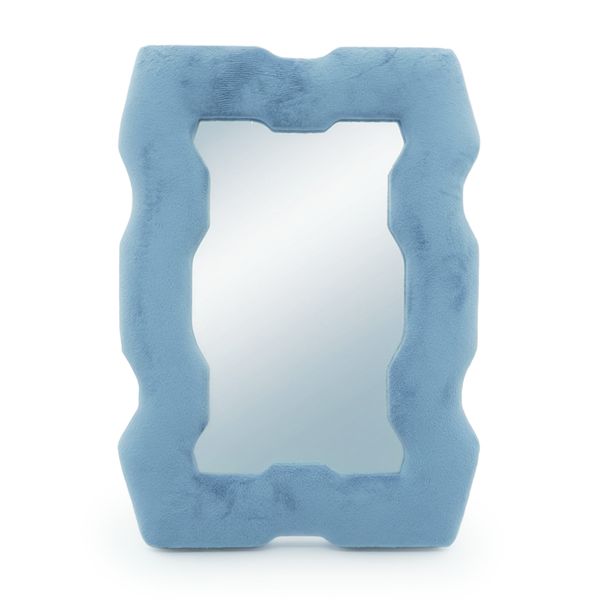 Mäkké Vlnité Zrkadlá – Hrubý Rám – Kráľovská Modrá – 30,5 × 22,5 × 2,3 cm