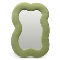 Mäkké Vlnité Zrkadlá – Veľký Obláčik – Machová Zelená – 33,4 × 23,5 × 2,3 cm