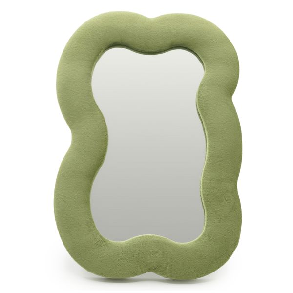 Mäkké Vlnité Zrkadlá – Veľký Obláčik – Machová Zelená – 33,4 × 23,5 × 2,3 cm