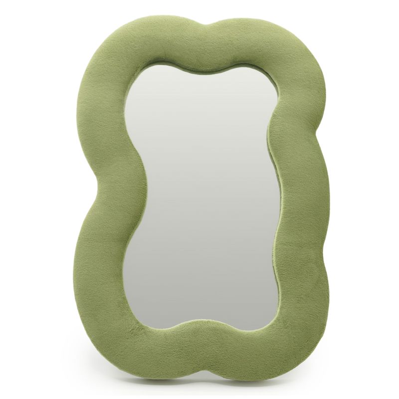 Mäkké Vlnité Zrkadlá – Veľký Obláčik – Machová Zelená – 33,4 × 23,5 × 2,3 cm