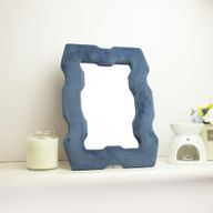 Mäkké Vlnité Zrkadlá – Hrubý Rám – Kráľovská Modrá – 30,5 × 22,5 × 2,3 cm