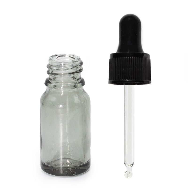 10ml dymovosivá sklenená fľaša s kvapkadlom a čiernou pipetou