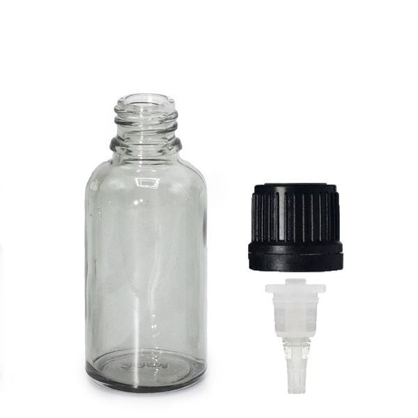 30 ml sklenená fľaša s kvapátkom, dymovo sivá farba