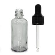 50 ml sklenená fľaštička s kvapkadlom v dymovo sivej farbe a čiernou pipetou
