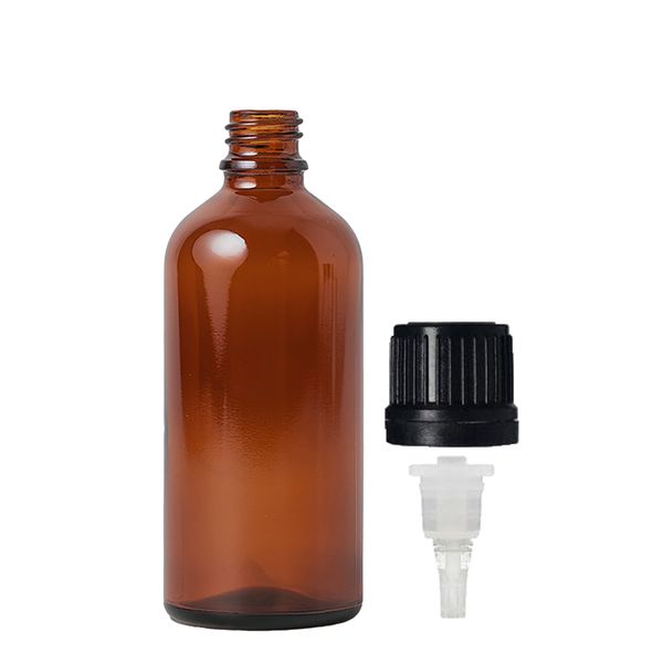 50 ml ambrózová sklenená fľaštička s kvapkacím uzáverom TE