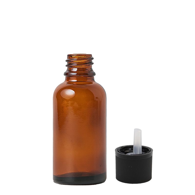 30 ml ambrózna sklenená fľaša s kvapátkom a uzáverom s detskou poistkou