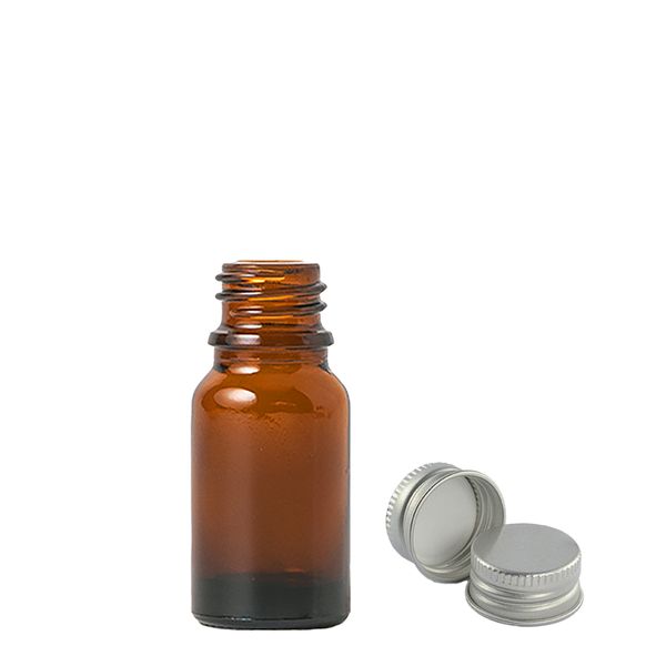 10 ml ambrózna sklenená fľaštička s kvapátkom a hliníkovým uzáverom