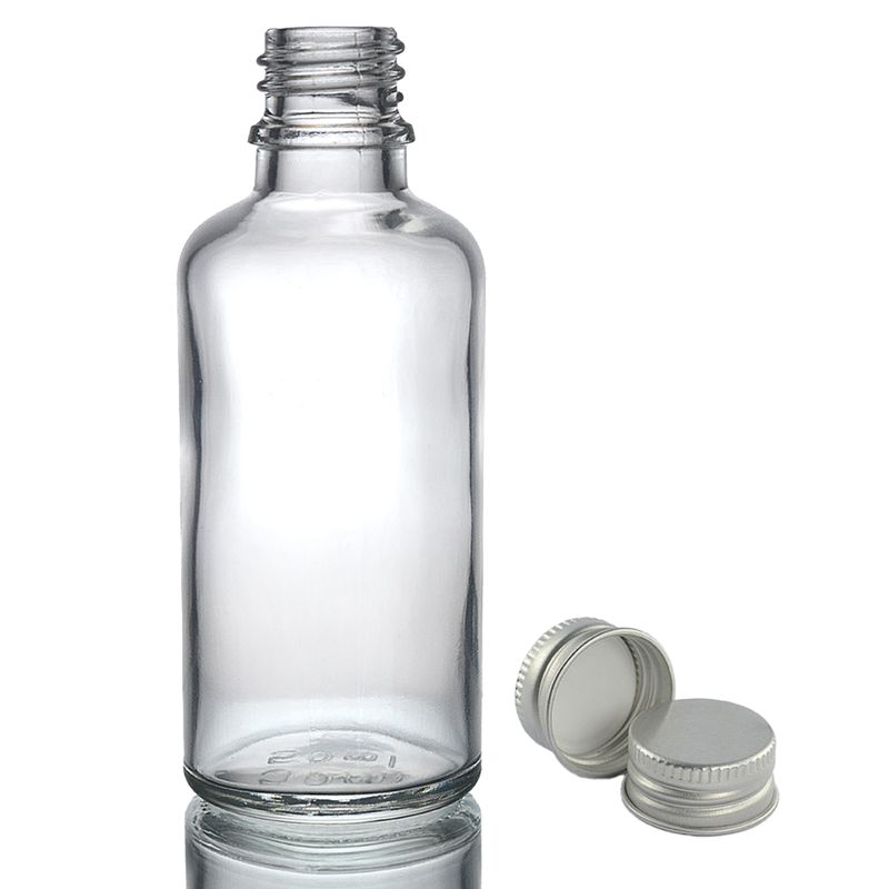 100ml Číra Sklenená Fľaška s Hliníkovým Uzáverom