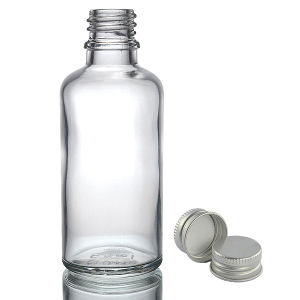 100ml Číra Sklenená Fľaška s Hliníkovým Uzáverom