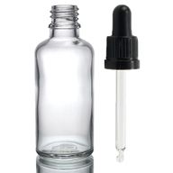 100ml Číra Sklenená Fľaška s Kvapkadlom s Čiernou T/E Pipetou