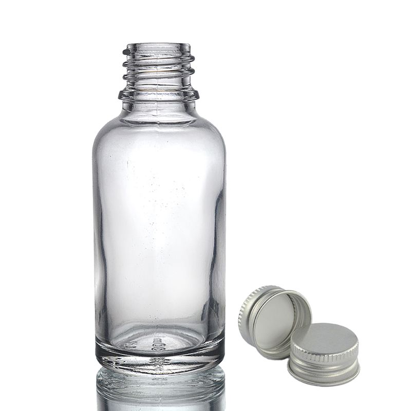 30ml Číra Sklenená Fľaška s Hliníkovým Uzáverom