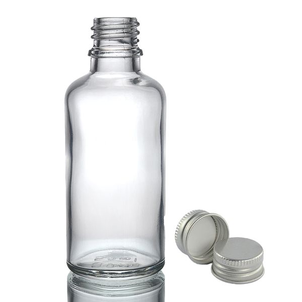 50ml Číra Sklenená Fľaška s Hliníkovým Uzáverom