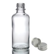 50ml Číra Sklenená Fľaška s Hliníkovým Uzáverom