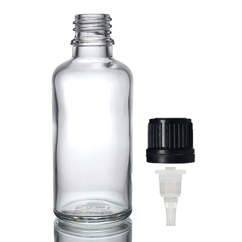 50ml Číra Sklenená Fľaška s Kvapkadlom