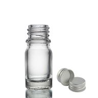 5ml Číra Sklenená Fľaška s Hliníkovým Uzáverom
