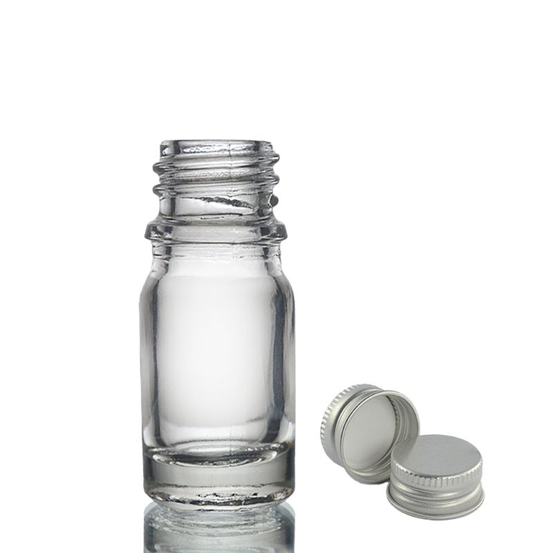 5ml Číra Sklenená Fľaška s Hliníkovým Uzáverom