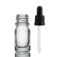 5ml Číra Sklenená Fľaška s Kvapkadlom s Čiernou T/E Pipetou