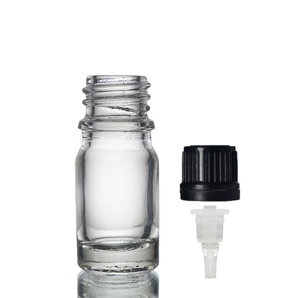5ml Číra Sklenená Fľaška s Kvapkadlom