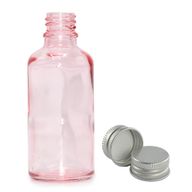 100ml Ružová Sklenená Fľaška  s Hliníkovým Uzáverom
