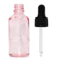 100ml Ružová Sklenená Fľaška s Čiernou T/E Pipetou