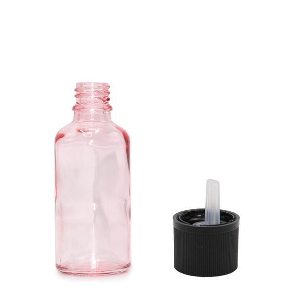 10ml Ružová Sklenená Fľaška s Uzáverom s Detskou Poistkou