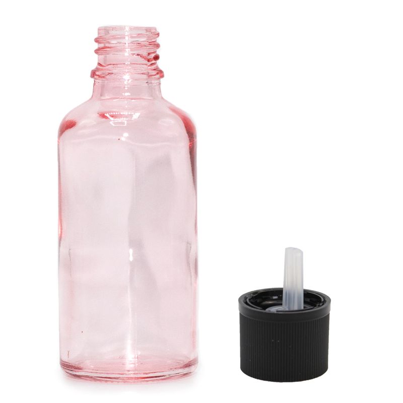 100ml Ružová Sklenená Fľaška s Uzáverom s Detskou Poistkou