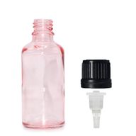 50ml Ružová Sklenená Fľaška  s Kvapkadlom